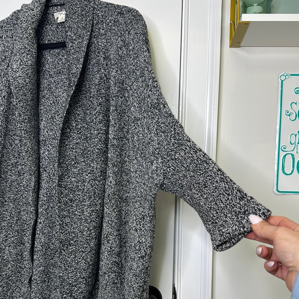 Style & Co Gray Shawl Collar Long Cardigan - Picture 3 of 6